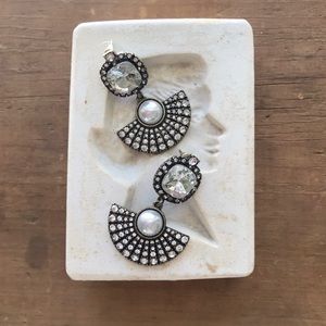 Anthropologie BaubleBar Rhinestone Pearl Earrings